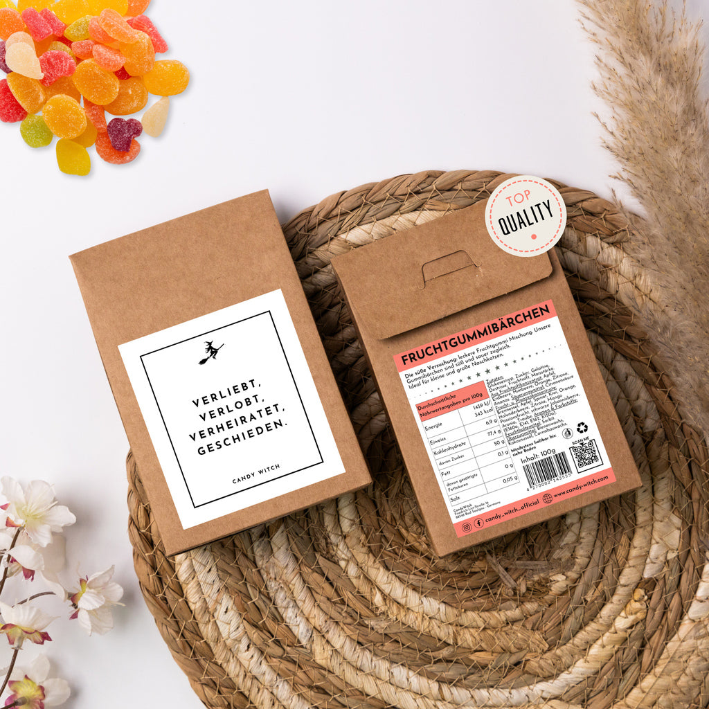 Candy Witch Süßigkeiten | Verliebt, verlobt, verheiratet, geschieden.